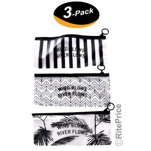 PVC Transparent Small Bag Women's Makeup Waterproof Travel Organizer (3 Pack)